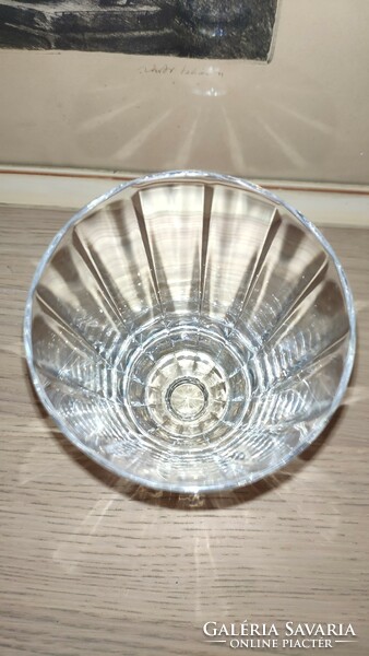 Csodaszép lapracsiszolt kristály üveg váza