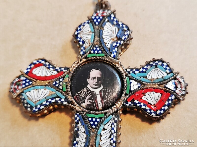 Sale! Antique Murano micromosaic pectoral cross fixed. HUF 3,000.-