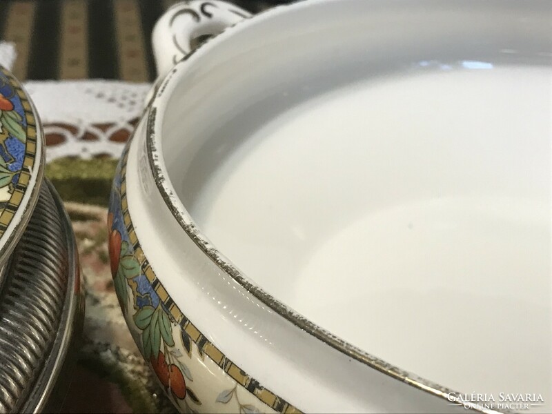 Rarity! Large silver plated warming and antique losol ware keeling & co burslem england bowl
