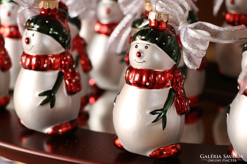 Craft snowman with Christmas tree decoration