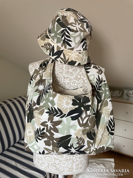 Very good style jungle pattern Fregoli canvas bag with hat