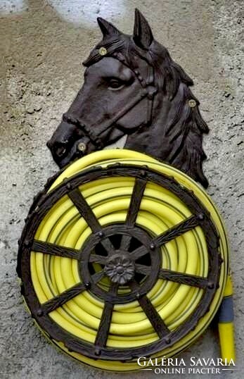 Equestrian hose holder cast iron - white