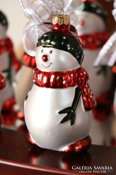 Craft snowman with Christmas tree decoration