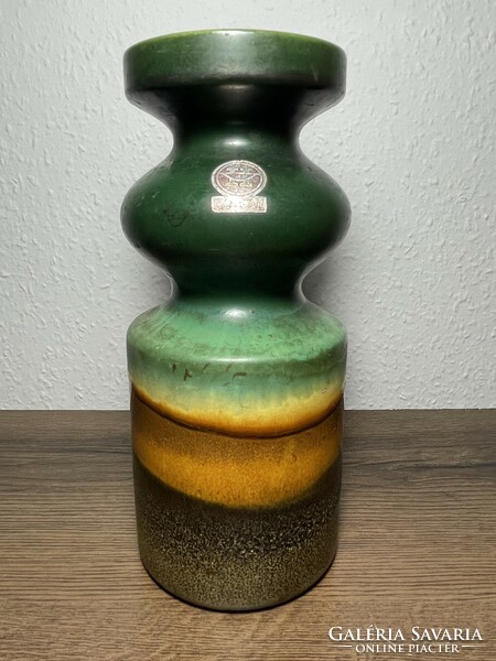 Eladó Veb Haldensleben jelzett váza, vibráló színek ritka Fat lava kerámia váza