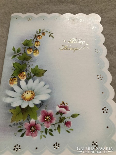 Virágos kinyitható képeslap