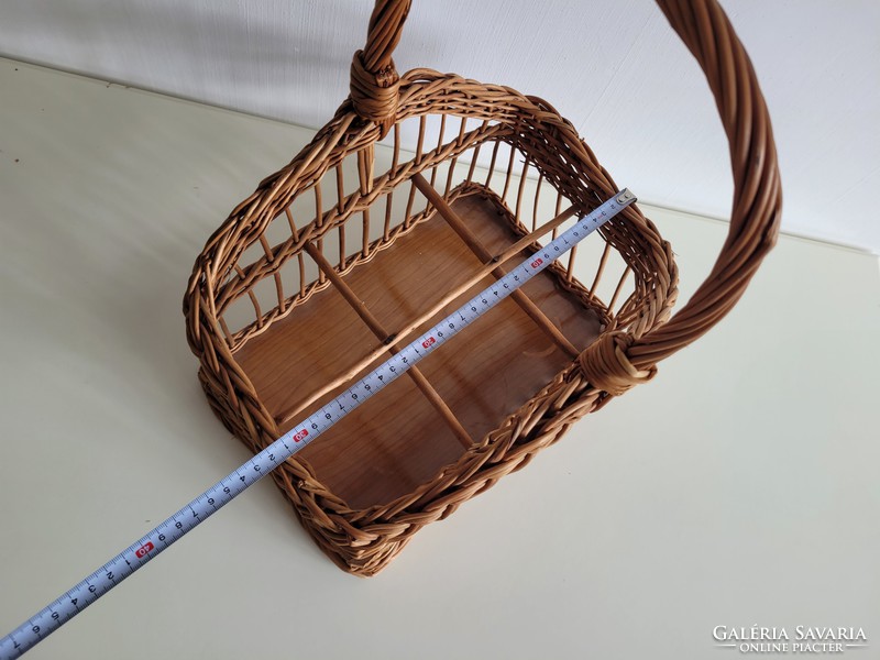 Old drink holder drink barrel cane basket wicker serving basket with handles