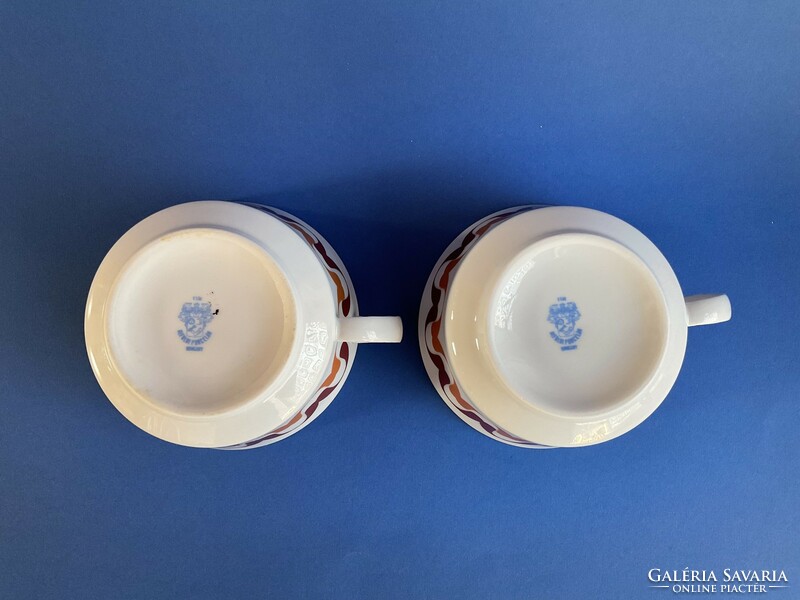 Alföldi showcase 2 rare brown patterned teacups
