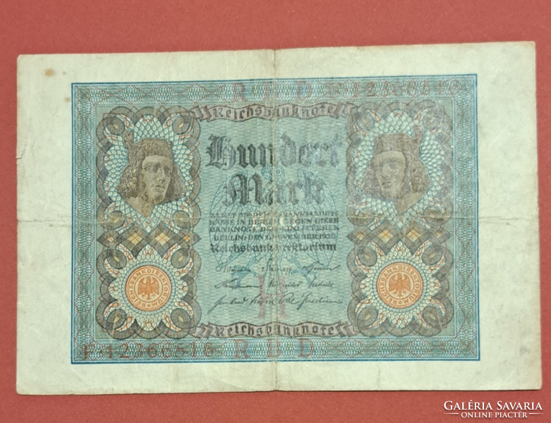 Németország Weimari Köztársaság (1919-1933) 100 Márka bankjegy 1920 (37)