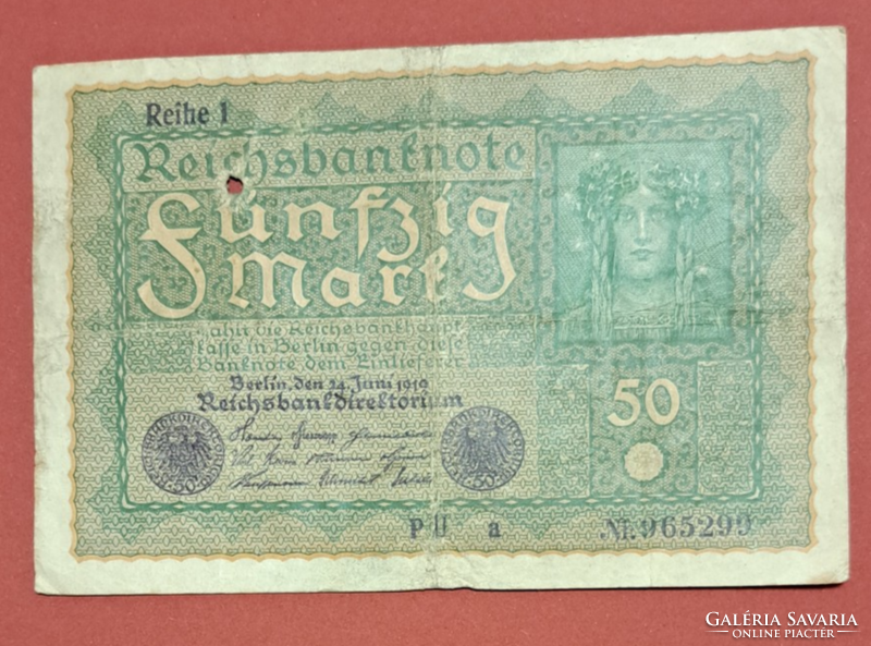 Németország Weimari Köztársaság (1919-1933) 50 Márka bankjegy 1919 (37)