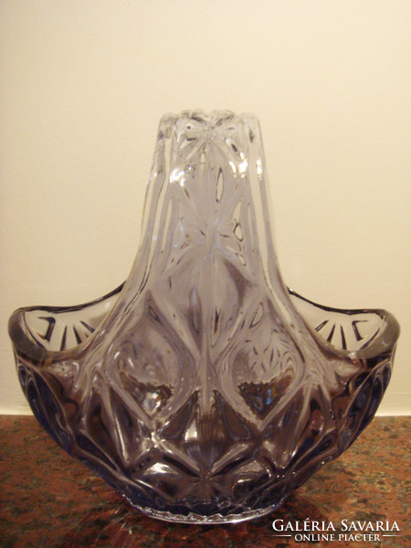 Régi retro lila üvegkosár üveg dísz kosár
