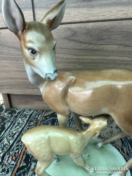 Herend porcelain with deer kid