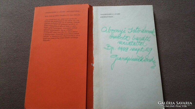 Grandpierre K. Endre: Kiegészítések ... - dedikált verseskötet, 1989.