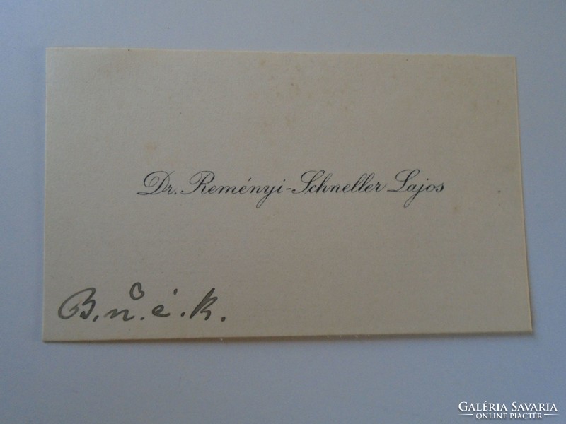 ZA416.24 Dr. Reményi-Schneller Lajos pénzügyminiszter - névjegykártya 1930's