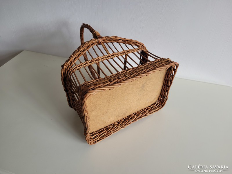 Old drink holder drink barrel cane basket wicker serving basket with handles