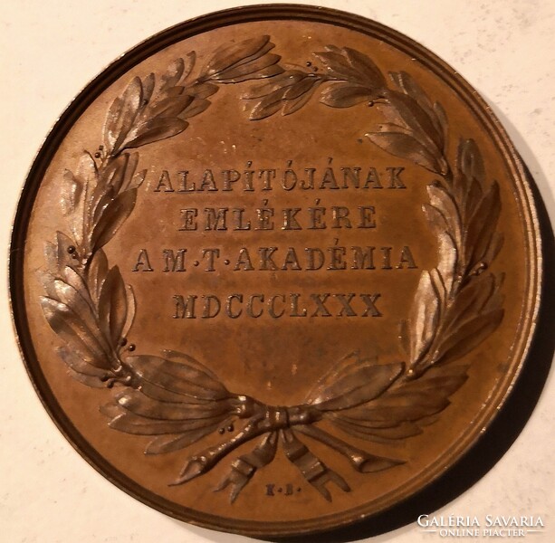 N/038 - 1880. Bronze commemorative medal made in memory of István Gróf Széchenyi, the founder of the MTA