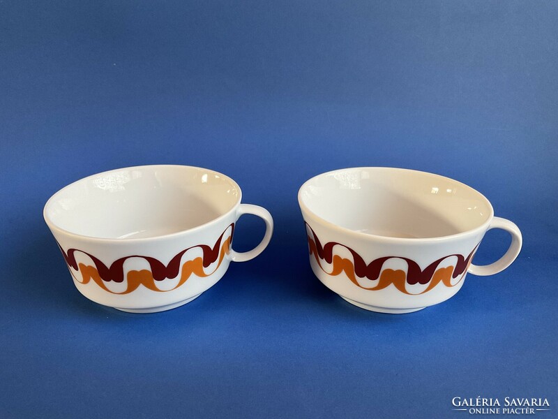 Alföldi showcase 2 rare brown patterned teacups