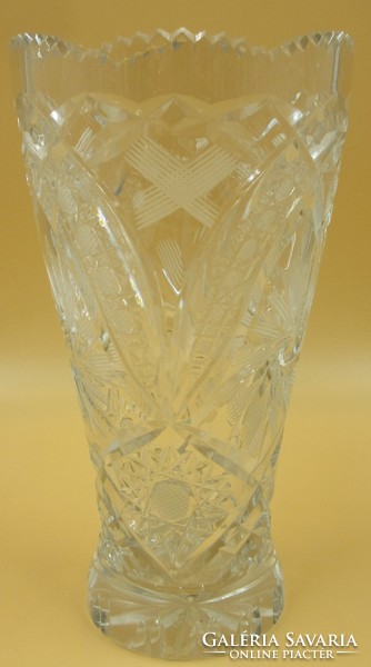 Crystal glass vase, thick village, diameter 11.5 cm, height 22 cm