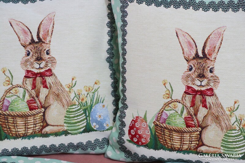 Bunny, Easter machine tapestry pillowcase