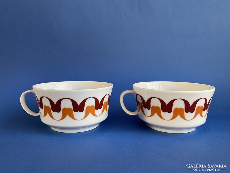 Alföldi showcase 2 rare brown patterned teacups
