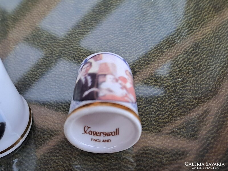 English porcelain thimble selection memento from the happy years of Charles and Diana