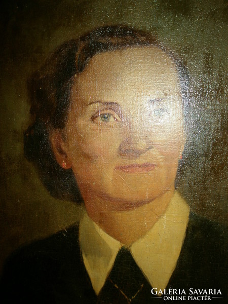 Oil painting female portrait 1944 in a nice frame 60 x 50