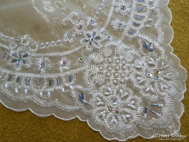 Special hand-embroidered beaded tablecloth.