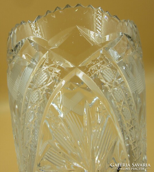 Crystal glass vase, thick village, diameter 11.5 cm, height 22 cm