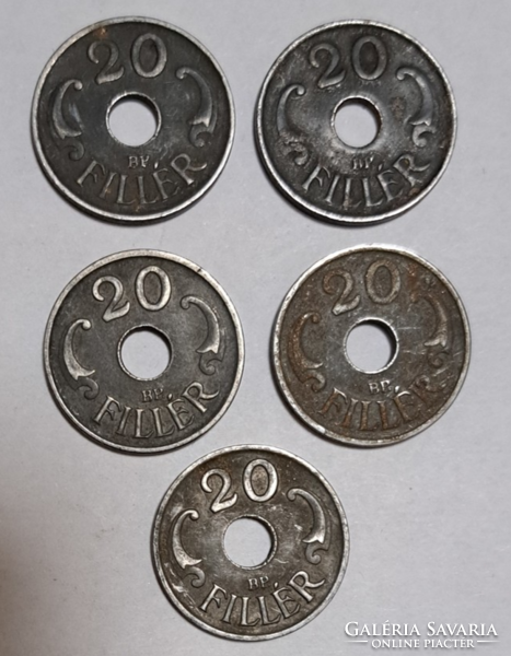 20 Fillér 1941, 5 darab egyben (Magyar Királyság (228)