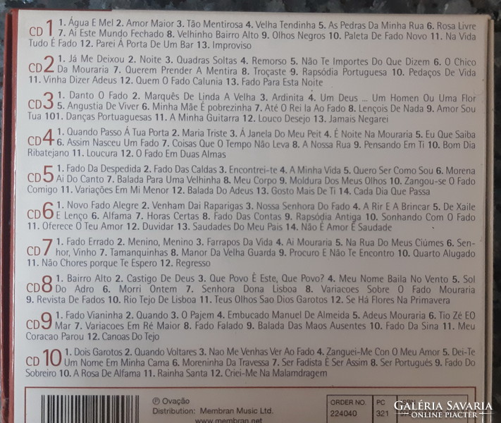 PORTUGÁL NÉPZENE  - FADO  10 CD