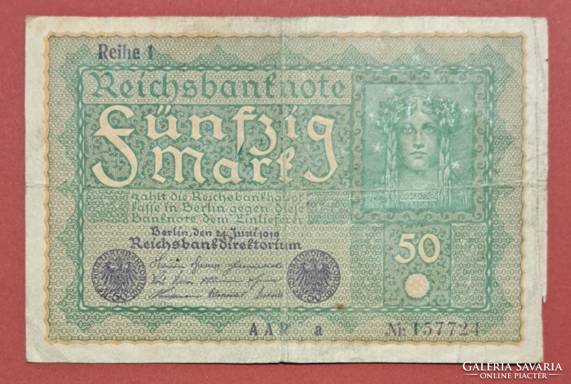 Németország Weimari Köztársaság (1919-1933) 50 Márka bankjegy 1919 (44)