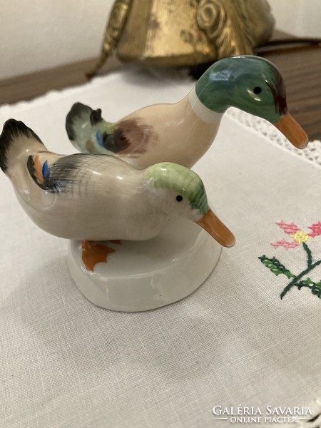 Pair of Aquincum ducks, figural porcelain