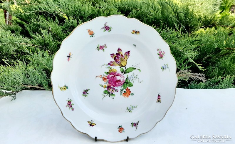 Altwien butterfly, beetle hand painted plate