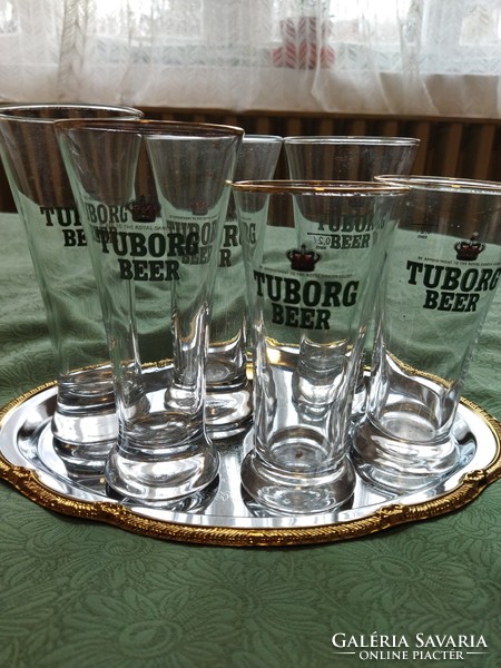 Beer glass with Tuborg inscription 6 pcs