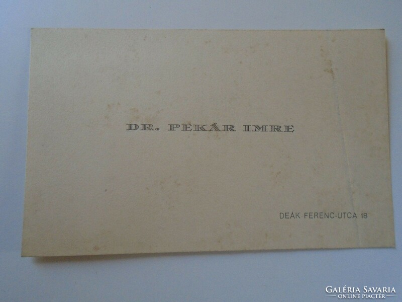 Za417.19 Dr. Imre Pekár mechanical engineer, inventor, mill technologist - business card 1920k