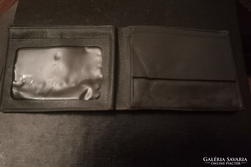 Special gray retro wallet made of buttery soft leather