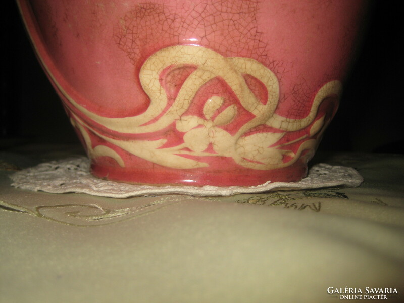 Art Nouveau pink spout, marked but difficult to identify, 32 cm