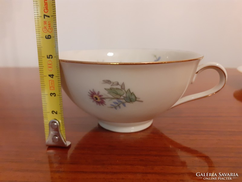 Old Bavarian porcelain coffee cup with vintage flower pattern
