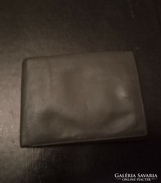 Special gray retro wallet made of buttery soft leather