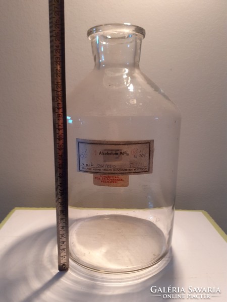 Old large pharmacy bottle laboratory bottle 27 cm