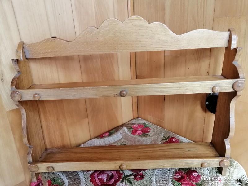 Wooden spice rack with tea towel holder