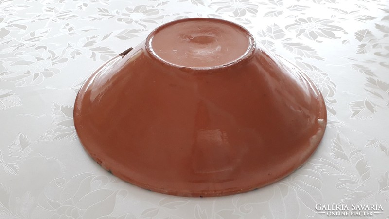 Régi Karcagi kerámia tányér falitányér népi fali dísz 26 cm