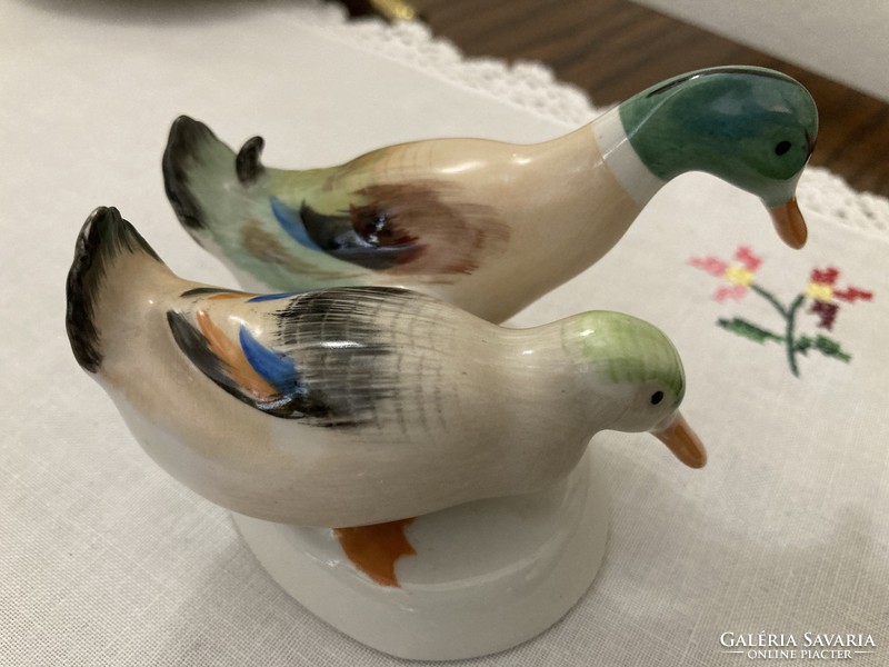 Pair of Aquincum ducks, figural porcelain