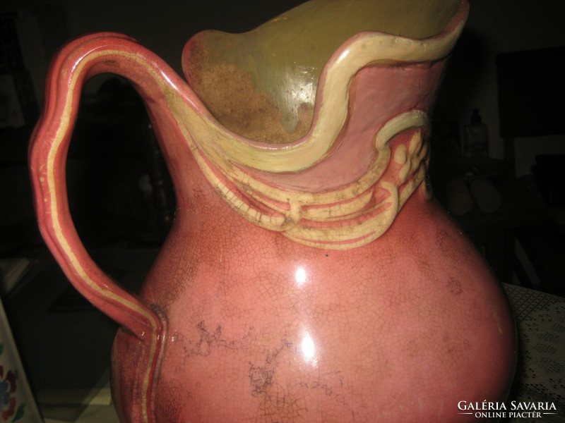 Art Nouveau pink spout, marked but difficult to identify, 32 cm