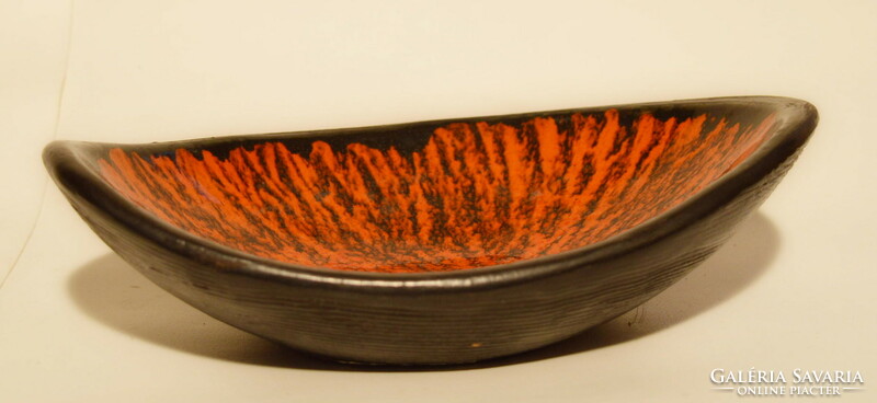 Glazed ceramic bowl.