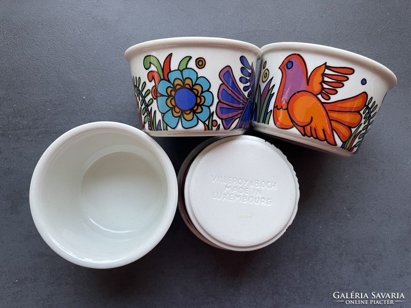 TÉLI VÁSÁR!  Villeroy&Boch "Acapulco" Vitro porcelán színes mexikói mintás sütőformák - 4 db