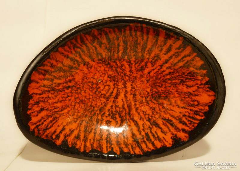 Glazed ceramic bowl.