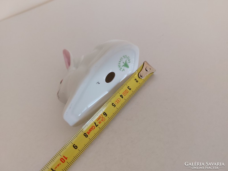 Régi Hollóházi porcelán nyuszi rózsaszín fülű mini nyúl