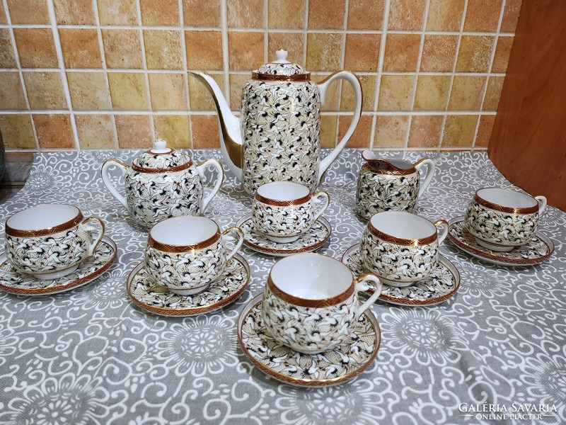 Shozan Kutani Japanese lithofan coffee set