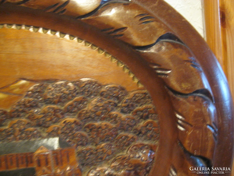 Lourdi székesegyház  szép fafaragás  , 40 x 31 cm