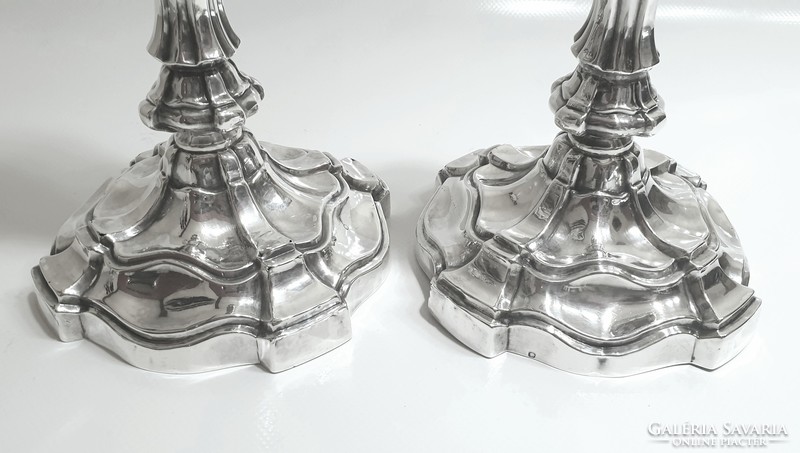 Pair of antique silver (950) candle holders